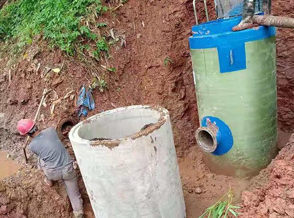 澄迈县一体化提升泵安装现场